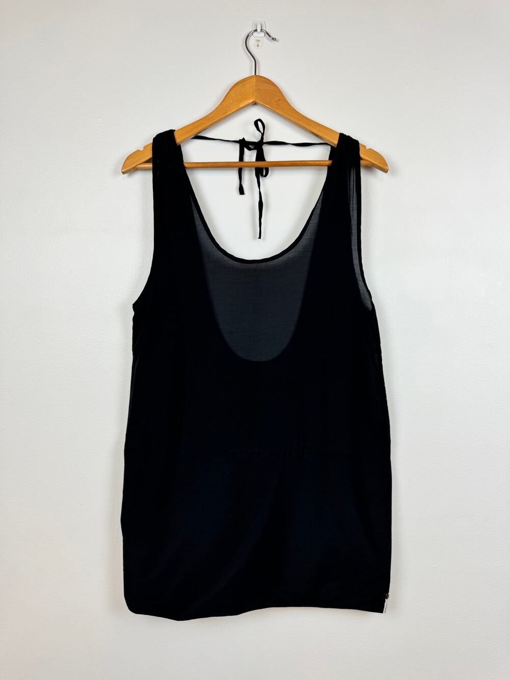 ONE by Oneteaspoon Women Black Silk Top Back Tie Sleeveless size M